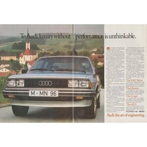 1982 Audi Quattro 5000 Turbo Quattro Coupe 4000 German Car Wall Art Garage Decor